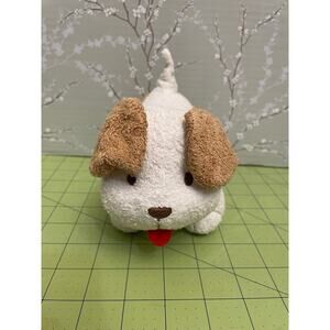 Old Navy 2004 Puppy Dog Lovey Rattle 7” Baby Plush Brown White HTF